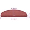 vidaXL Stufenmatten 30 Stk. 65x24x4 cm Bordeaux Halbrund Gro&szlig;
