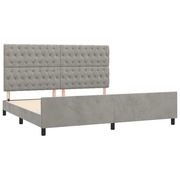 vidaXL Bettgestell ohne Matratze Hellgrau 200x200 cm Samt