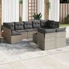 vidaXL 10-tlg. Garten-Sofagarnitur mit Kissen Grau Poly Rattan