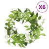 vidaXL Blumengirlanden Blumen 6 Stk. Wei&szlig; 200 cm