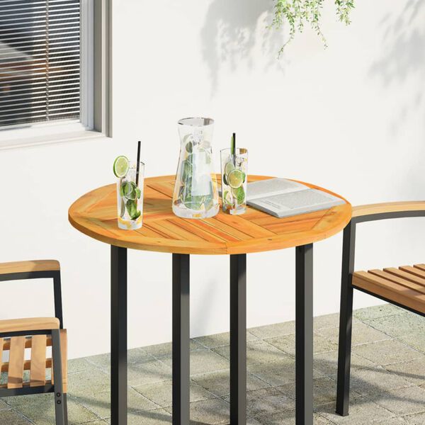 vidaXL Tischplatte &Oslash;80x2,2 cm Rund Massivholz Akazie