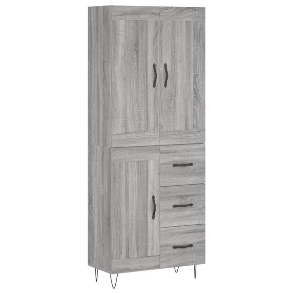 vidaXL Highboard Grau Sonoma 69,5x34x180 cm Holzwerkstoff