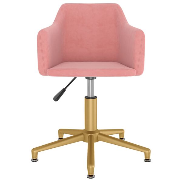 vidaXL Esszimmerst&uuml;hle 2 Stk. Drehbar Rosa Samt