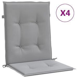 vidaXL Gartenstuhlauflagen f&uuml;r Niedriglehner 4 Stk. Grau Oxford-Gewebe