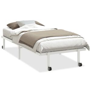 vidaXL Bettgestell ohne Matratze Klappbar Wei&szlig; 90x190 cm Stahl