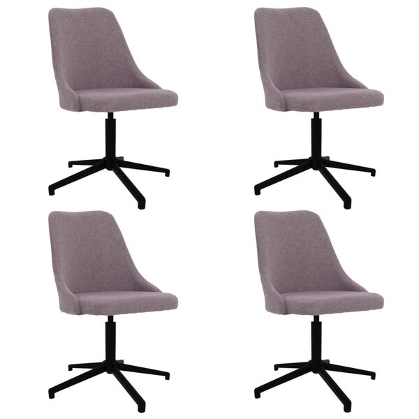 vidaXL Esszimmerst&uuml;hle 4 Stk. Drehbar Taupe Stoff