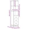 vidaXL Badschrank Sonoma-Eiche 35x37,5x166 cm Holzwerkstoff