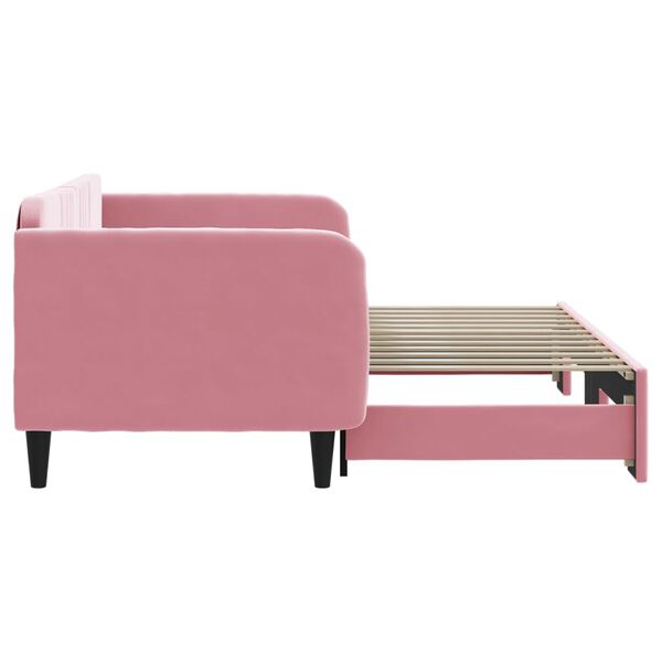 vidaXL Tagesbett Ausziehbar Rosa 90x200 cm Samt