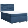 vidaXL Boxspringbett mit Matratze Blau 140x200 cm Stoff