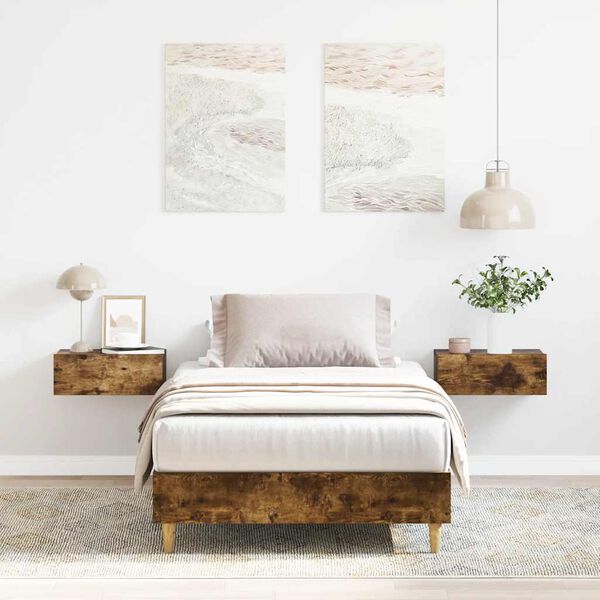 vidaXL Bettgestell ohne Matratze R&auml;uchereiche 90x190 cm Holzwerkstoff