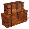vidaXL 2-tlg. Truhen Set Massivholz