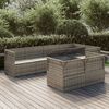 vidaXL 7-tlg. Garten-Lounge-Set mit Kissen Grau Poly Rattan