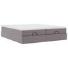 vidaXL Ottoman-Bett mit Matratzen Grau 160x200 cm Kunstleder