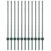 vidaXL Eingebetteter Zaunpfosten 11 Stk. Gr&uuml;n 140 cm