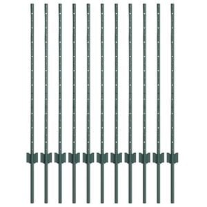 vidaXL Eingebetteter Zaunpfosten 11 Stk. Gr&uuml;n 140 cm