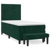 vidaXL Boxspringbett mit Matratze Dunkelgr&uuml;n 90x200 cm Samt