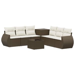 vidaXL Sofa Set 8 stk. Braun und Creme Wei&szlig; 55 x 55 x 37 cm