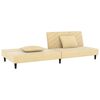 vidaXL Schlafsofa 2-Sitzer mit 2 Kissen Creme Samt