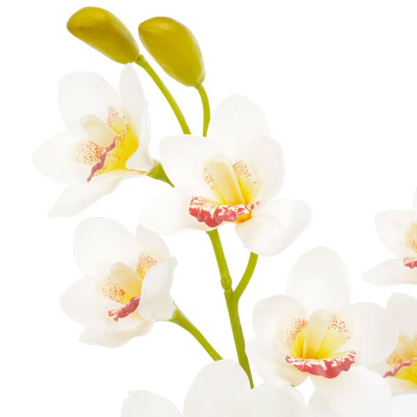 vidaXL K&uuml;nstliche Orchidee mit Topf Wei&szlig; 90 cm