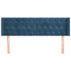 vidaXL Kopfteil mit Ohren Dunkelblau 163x16x78/88 cm Samt