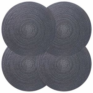 vidaXL Jute-Untersetzer 4 pcs Dunkelgrau &Oslash; 30 cm 100% Tossa-Jute