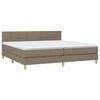 vidaXL Boxspringbett mit Matratze Taupe 200x200 cm Stoff