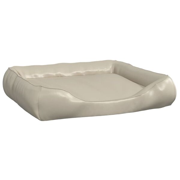 vidaXL Hundebett Beige 105x80x25 cm Kunstleder