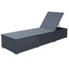 vidaXL Sonnenliege mit Auflage Poly Rattan Schwarz