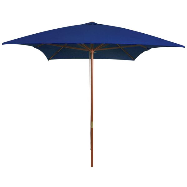 vidaXL Sonnenschirm mit Holz-Mast 200x300 cm Blau