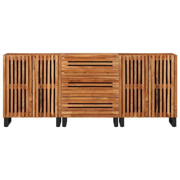 vidaXL Sideboard 3 Stk. 60x34x75 cm Massivholz Akazie