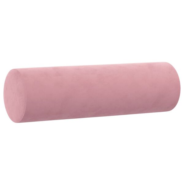vidaXL Zierkissen 2 Stk. Rosa Ø15x50 cm Samt