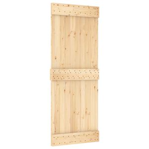 vidaXL Schiebet&uuml;r NARVIK Nat&uuml;rlich und Schwarz 80 x 210 cm (152,5 cm)