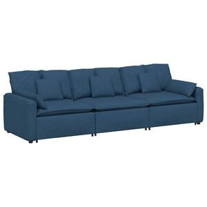 vidaXL Modulares Sofa mit Kissen Blau