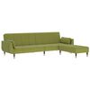 vidaXL Schlafsofa 2-Sitzer mit Hocker & Zwei Kissen Hellgr&uuml;n Samt