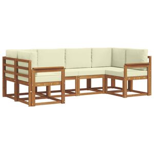 vidaXL Outdoor-Sofagarnitur 6 Stk. Natur und Creme