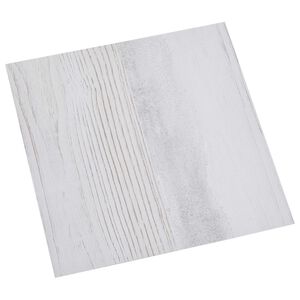 vidaXL Selbstklebende Bodenplanken Wei&szlig; und Holz 30,5 x 30,5 cm