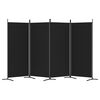 vidaXL 4-tlg. Paravent Schwarz 346x180 cm Stoff