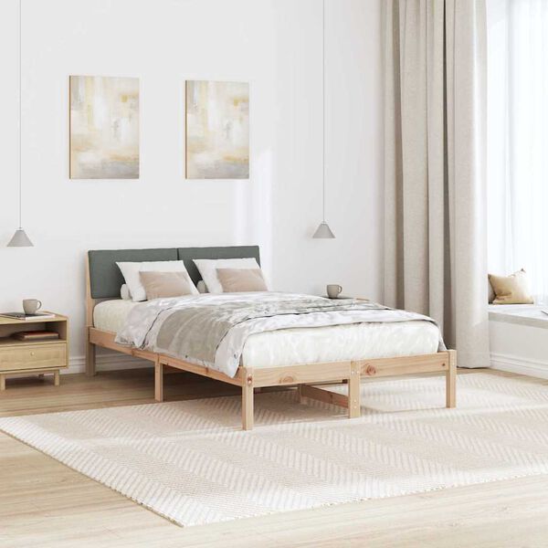 vidaXL Bettgestell Braun und Dunkelgrau 120 x 200 cm Massivholz Kiefer