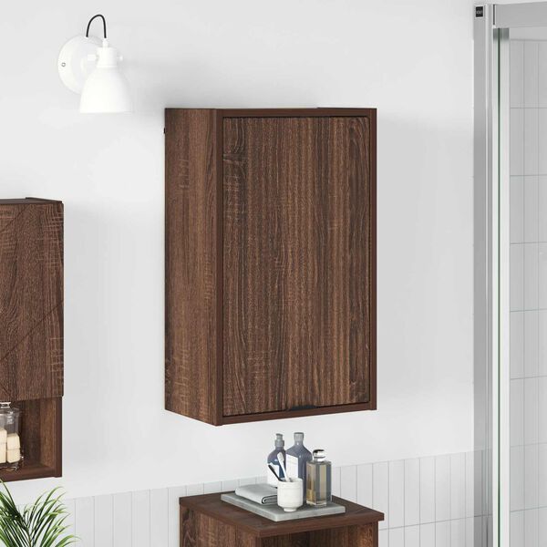 vidaXL Badezimmerschrank mit T&uuml;r Braun Eichen-Optik 39 x 23,5 x 65 cm