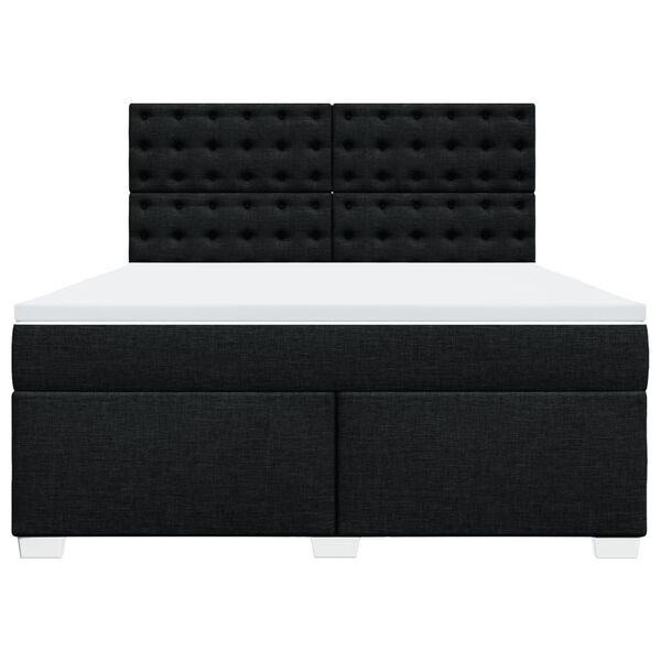 vidaXL Boxspringbett mit Matratze Schwarz 180x200 cm Stoff
