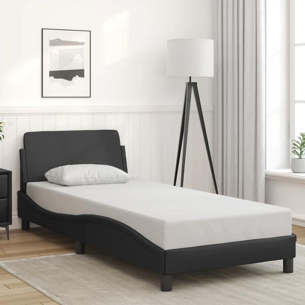 vidaXL Bettgestell "Dover" Schwarz 90x190 cm Kunstleder
