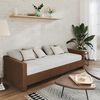 vidaXL Tagesbett mit Matratze USB Braun Stoff 90x200 cm