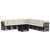 vidaXL Gartensofa-set 10 stk. Schwarz 100 x 55 x 73 cm Poly-Rattan