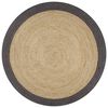 vidaXL Teppich Handgefertigt Jute mit Dunkelgrauem Rand 120 cm