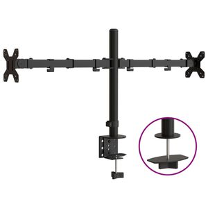 vidaXL Tischhalterung f&uuml;r 2 Monitore Schwarz Stahl VESA 75/100 mm