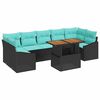 vidaXL Gartensofa-set 8 stk. 7-Sitzanzahl Schwarz und T&uuml;rkis