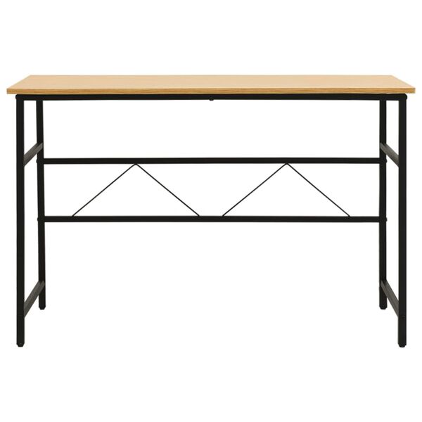 vidaXL Computertisch Schwarz und Eiche Hell 105x55x72 cm MDF und Metall
