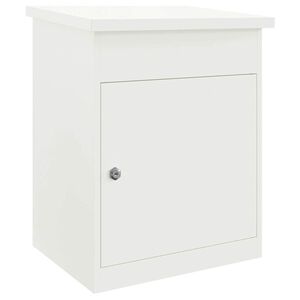 vidaXL Paketdrop-Box mit Speicher mit T&uuml;r Wei&szlig; 47,5 x 38 x 59 cm Stahl