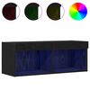 vidaXL TV-Schrankset mit LED Schwarz Eichen-Optik 80 x 30 x 30 cm