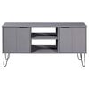 vidaXL TV-Schrank New York Grau Massivholz Kiefer